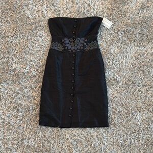 Nikka Black Strapless Embellished Dress